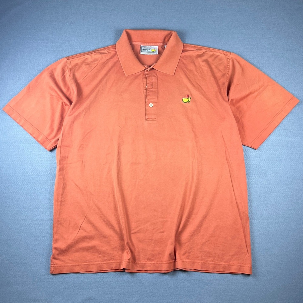 VTG Augusta National Golf Shop Masters Polo Shirt Mens Large Orange Cotton